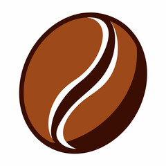 Single roasted coffee bean icon illustration