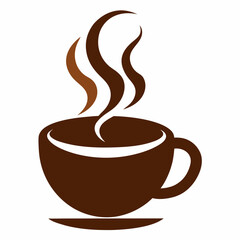 Steaming cup of coffee icon illustration