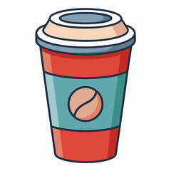 Cartoon illustration of a disposable coffee cup