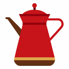 Red coffee pot illustration kitchenware design