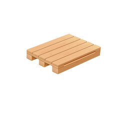Realistic wooden pallet from top angle view. Vector illustration.