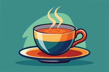 Obraz premium Warm Cup of Tea A Cozy and Relaxing Illustration