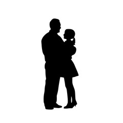 a black silhouette of a man, woman and child black, child, couple, man, people, silhouette, stand, woman 