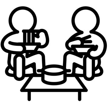Cooking instant noodles outline icon