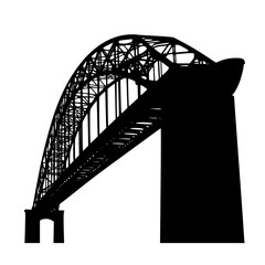 a black and white silhouette of a bridge black, bridge, silhouette