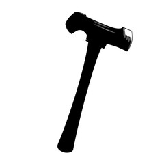 a black silhouette of a hammer on a white background black, hammer, handle, silhouette 