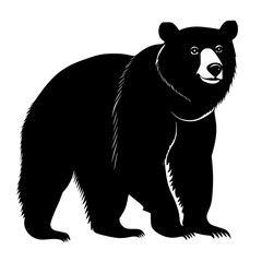 an image of a black silhouette of a brown bear bear, black, brown, illustration, image, large, silhouette, stand , Generative art.
