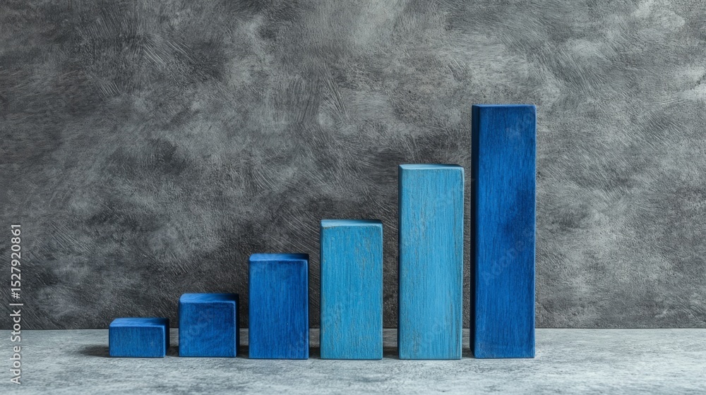 Poster a visually engaging business bar graph with bars in varying heights, arranged in a wave pattern, sym
