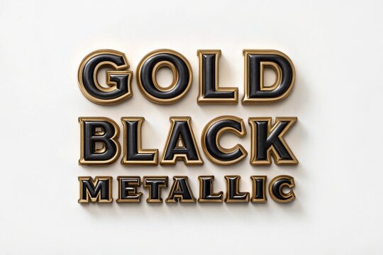 Elegant gold and black metallic text letters design background image 3d art font rich word shiny white style luxury modern glossy