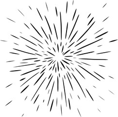 Obraz premium Fireworks texture, thin lines, isolated on transparent background. Vector graphic line ink illustration. Backdrop to use for overlay, montage or brushes. For poster, flyer, banner, invitation