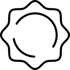 Minimalist line art depicting a stylized sun or flower. Clean and modern aesthetic, suitable for logo design, icons, or abstract backgrounds. Versatile for various creative projects.