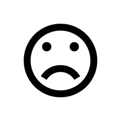 Fototapeta premium Sad Face Icon, Unhappy Frowning Expression, Outline Vector Graphic, Disappointed Mood Symbol
