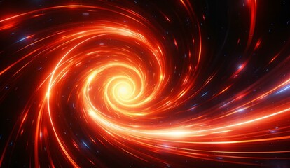 Obraz premium Vibrant Cosmic Swirl with Radiant Orange and Red Light Trails