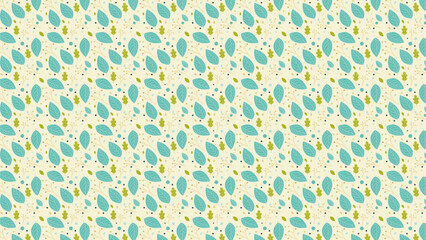seamless leaves patterns in colorful style. Combination several leaves and small branch plants.