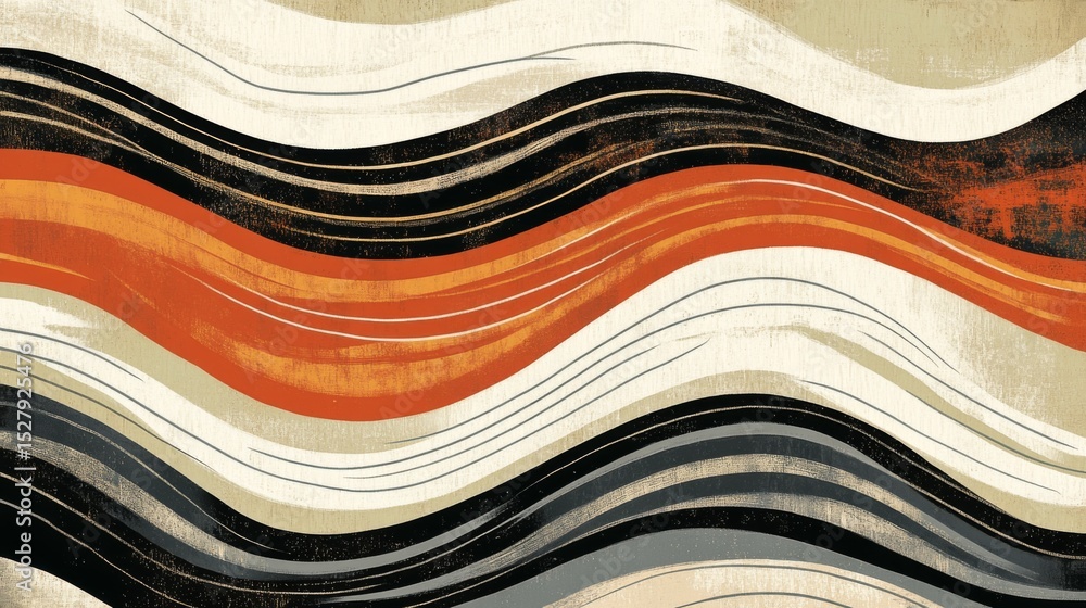 Poster Layered lines in varying colors and opacities, overlapping each other to create a visually rich and textured graphic design.