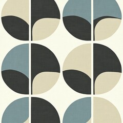 Repeating circles, split into halves, with two tones, light and dark