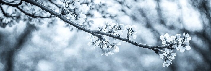 Delicate spring blossoms on a branch