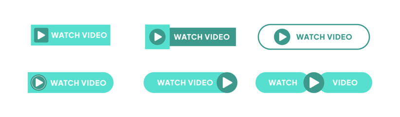 set of watch video button illustration.