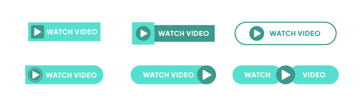 set of watch video button illustration.