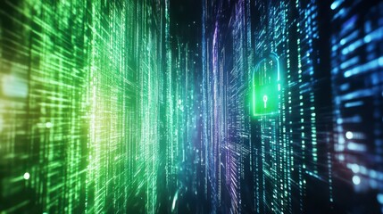 Cybernetic Realm: A breathtaking journey through a digital landscape, rendered in vibrant, glowing hues and intricate details, illustrating the complex architecture of a technological world.