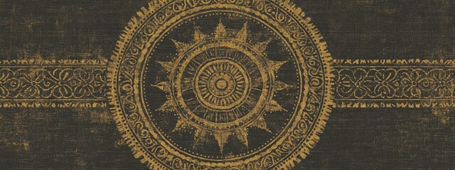 Ornate, dark background with golden decorative elements