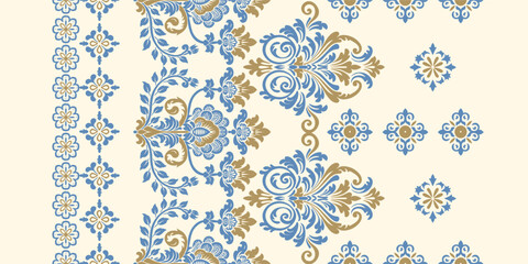 	
floral pattern vintage ethnic modern embroidery texture boho design vector illustration hand drawn pink flower motif branches leaves wallpaper seamless background border.