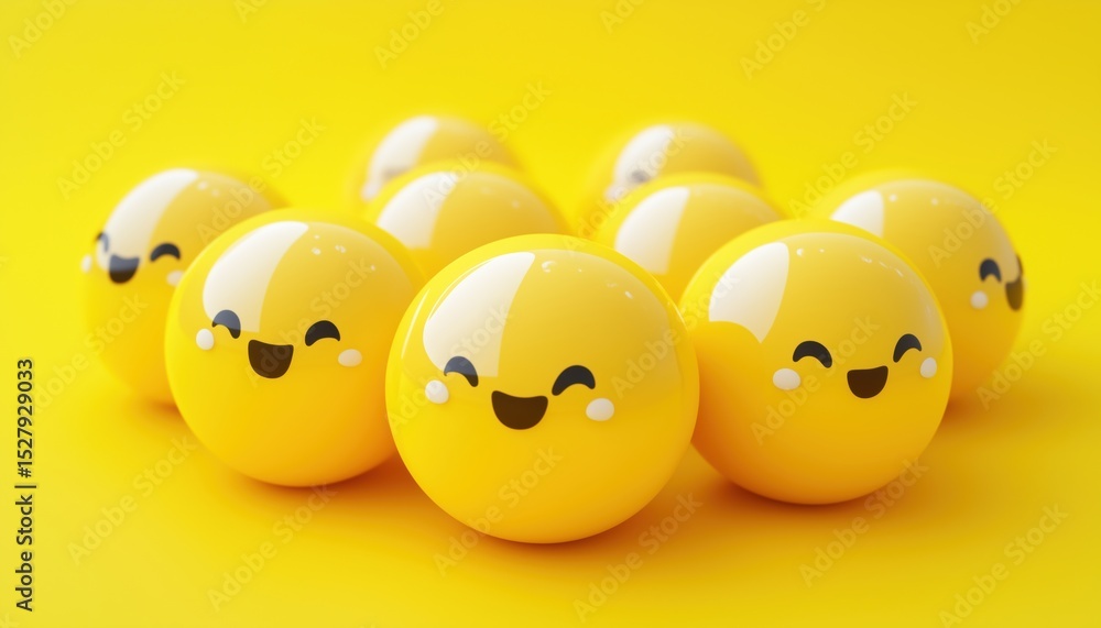 Poster vibrant image of full balls on yellow background - a stunning visual representation featuring round 