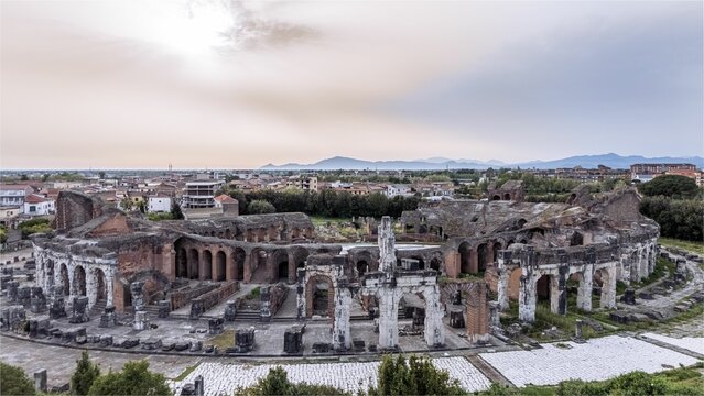 Aerial View of the Roman Amphitheater in Santa Maria Capua Vetere
