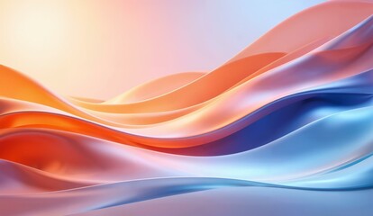 Abstract Wavy Gradient Background in Orange and Blue Tones