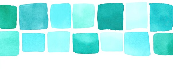 Watercolor teal color swatches