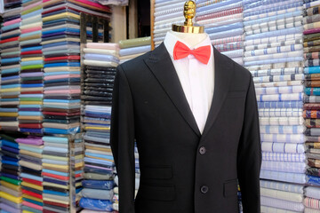 Custom tailoring workshop for men with a large selection of fabrics. Ho Chi Minh city. Vietnam.
