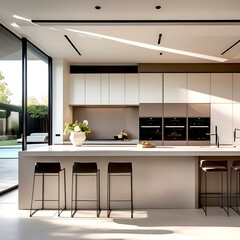modern kitchen interior with kitchen