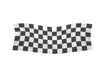 Motorsport checkerboard png. Black and white racing flag with grid pattern and wavy effect. Vector...