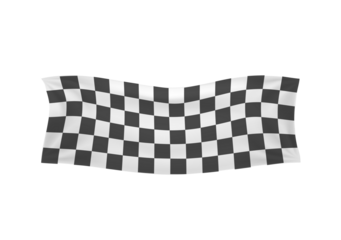 Motorsport checkerboard png. Black and white racing flag with grid pattern and wavy effect. Vector background for car rally, formula race, or karting competition banner.

