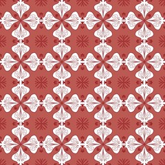 Elegant Floral Pattern on Warm Red Background