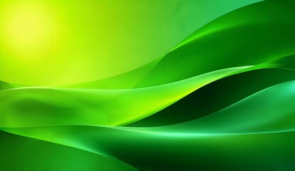 Abstract Green Waves with Gradient Background