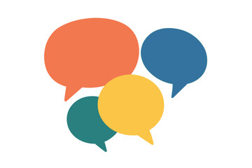 Collection of colorful speech bubbles vector illustration icon isolated