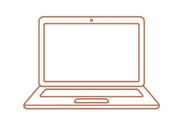 Computer laptop simple outline vector illustration isolated on white background for web design and app interfaces