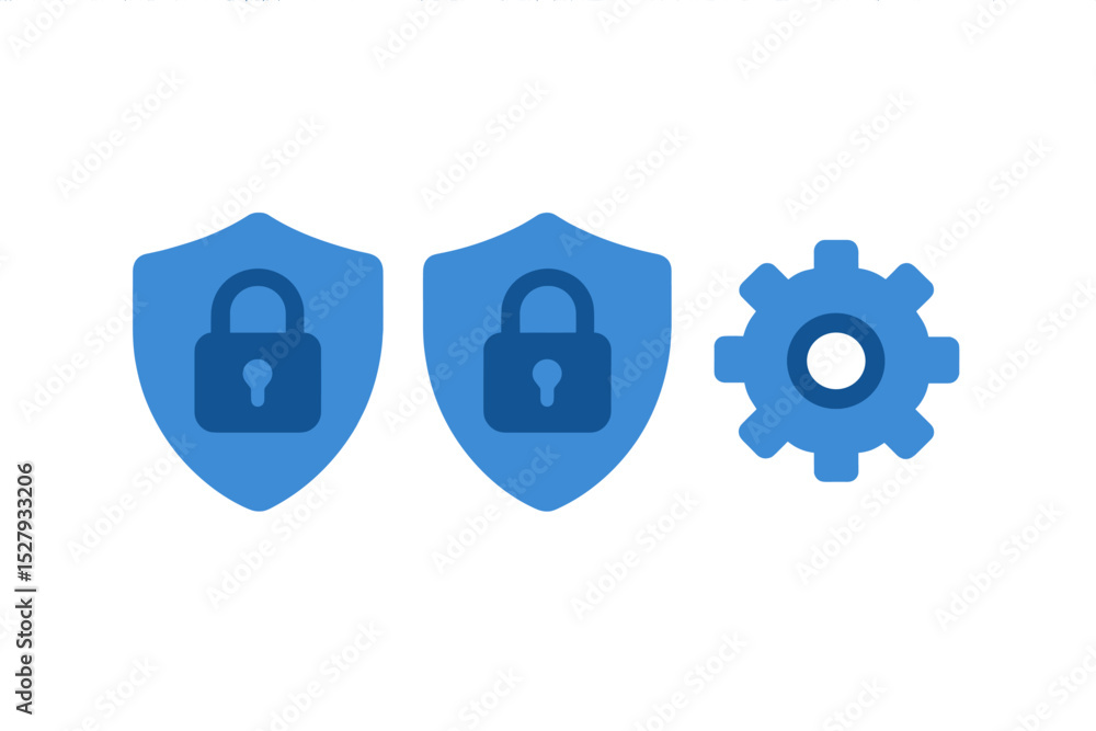 Poster security configuration and settings vector icon depicting privacy settings isolated on white backgro