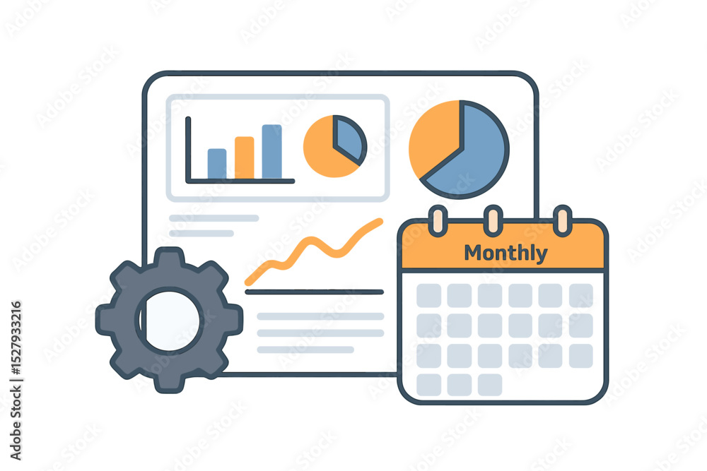 Poster business analytic planning through visual representation of performance data with a monthly calendar