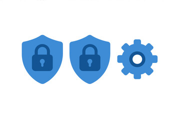 Security configuration and settings vector icon depicting privacy settings isolated on white background