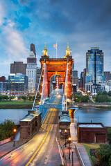 Cincinnati, Ohio, USA Bridge and Skyline