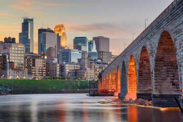 Minneapolis, Minnesota, USA Downtown City Skyline