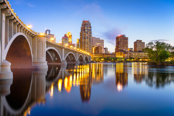 Minneapolis, Minnesota, USA Downtown City Skyline