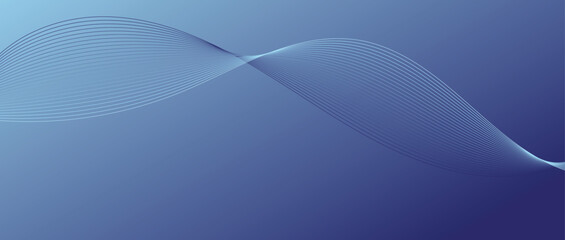 Abstract wave lines in blue gradient on minimalist background. Futuristic and dynamic look, perfect for tech, digital, and modern design projects.