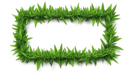 Green grass border isolated on a white background, vector illustration.