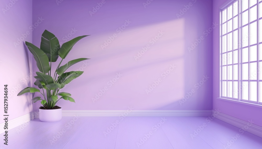 Poster empty studio with violet purple gradient wallpaper and floor for product placement or website, with 