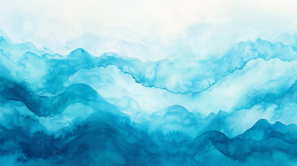 Watercolor style of blue water, ocean illustration.