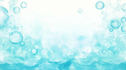 Watercolor style of blue water, ocean illustration.