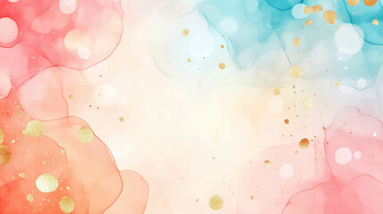 Abstract pastel and gold watercolor background. Elegant style..